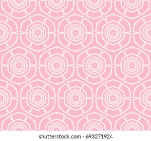 Abstract background with geometric seamless ornament. Vector illustration. Rose color