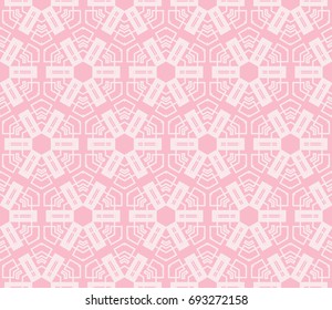 Abstract background with geometric seamless ornament. Vector illustration. Rose color