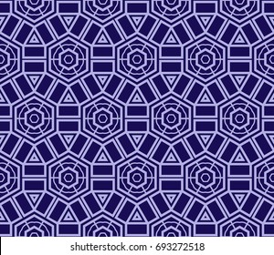 Abstract background with geometric seamless ornament. Vector illustration.