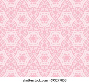Abstract background with geometric seamless ornament. Vector illustration. Rose color