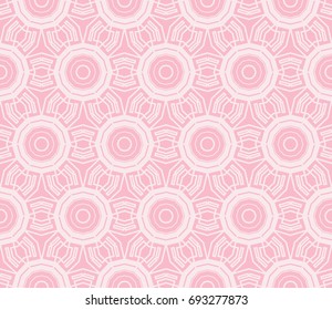 Abstract background with geometric seamless ornament. Vector illustration. Rose color