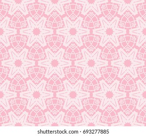 Abstract background with geometric seamless ornament. Vector illustration. Rose color