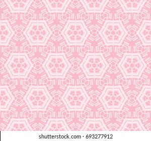 Abstract background with geometric seamless ornament. Vector illustration. Rose color