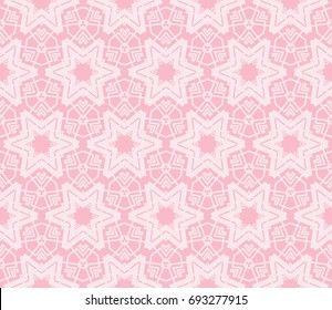 Abstract background with geometric seamless ornament. Vector illustration. Rose color