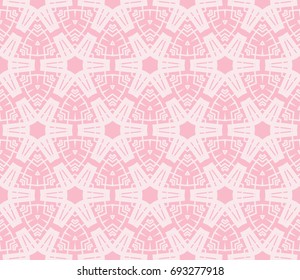Abstract background with geometric seamless ornament. Vector illustration. Rose color