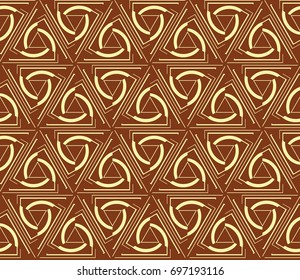 Abstract background with geometric seamless ornament. Vector illustration.