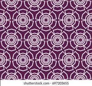 Abstract background with geometric seamless ornament. Vector illustration. Purple color