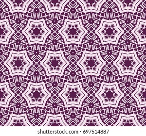 Abstract background with geometric seamless ornament. Vector illustration. Purple color