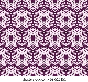 Abstract background with geometric seamless ornament. Vector illustration. Purple color