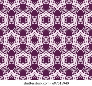 Abstract background with geometric seamless ornament. Vector illustration. Purple color