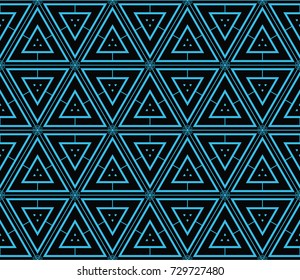 Abstract background with geometric seamless ornament. Vector illustration.