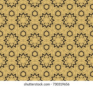 Abstract background with geometric seamless ornament. Vector illustration.