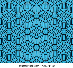 Abstract background with geometric seamless ornament. Vector illustration.