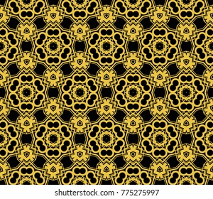 Abstract background with geometric seamless ornament. Vector illustration.