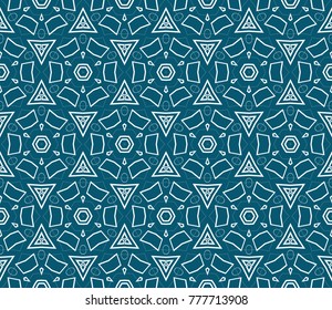 Abstract background with geometric seamless ornament. Vector illustration.