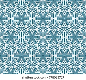 Abstract background with geometric seamless ornament. Vector illustration.