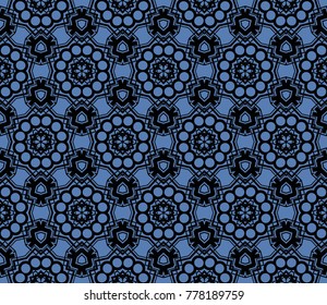 Abstract background with geometric seamless ornament. Vector illustration.