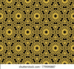 Abstract background with geometric seamless ornament. Vector illustration.