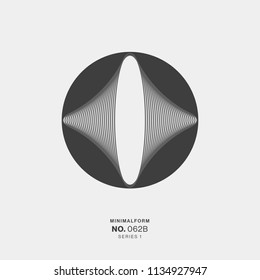 Abstract Background Geometric Shape. Dynamic Linear Waves. Series of Vector Illustrations Minimal and Dynamic Movement Flat Motion Form. No.081 Black and White background.