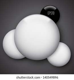 Abstract background. Geometric shape. Spheres with space for text