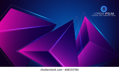 Abstract background with geometric shapes angled. Concept new technology and dynamic motion. Digital Data Visualization. For cover book, brochure, flyer, poster, magazine, booklet, leaflet. vector