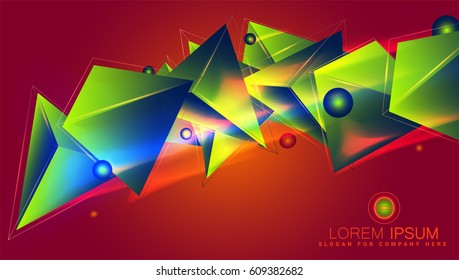 Abstract background with geometric shapes angled. Concept new technology and dynamic motion. Digital Data Visualization. For cover book, brochure, flyer, poster, magazine, booklet, leaflet. vector