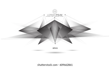 Abstract background with geometric shapes angled. Concept new technology and dynamic motion. Digital Data Visualization. For cover book, brochure, flyer, poster, magazine, booklet, leaflet. vector