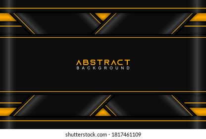 Abstract background geometric shapes with black and yellow overlap paper. Modern layout vector design template can use for cover poster, business brochure, corporate banner, wallpaper, presentation