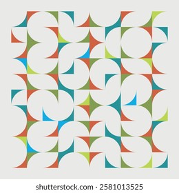 Abstract background with geometric shapes. Colorful seamless pattern. Trendy wallpaper. Vector illustration.