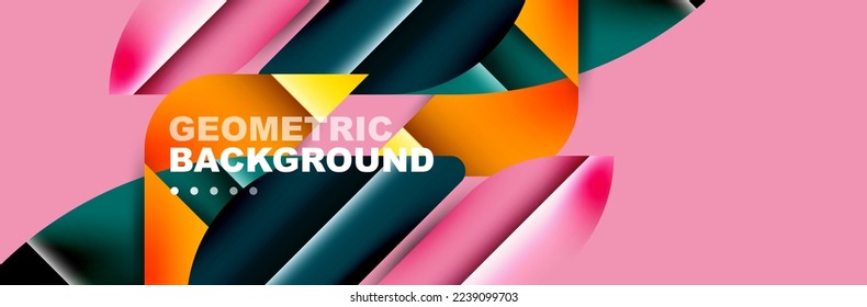 Abstract background with geometric shapes composition and light and shadow effects. Vector Illustrations For Wallpaper, Banner, Background, Card, Book Illustration, landing page