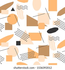 Abstract background with geometric shapes and dotted texture. Minimal seamless pattern, printable journaling card, creative card, art print, minimal label design for banner, poster, flyer