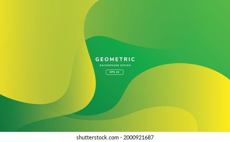 Abstract background with geometric shapes. Dynamic abstract composition Vector illustration. Design element for web banners, posters, yellow and green