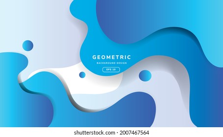 Abstract background with geometric shapes. Dynamic abstract composition Vector illustration. Design element for web banners, posters, white and blue