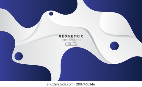 Abstract background with geometric shapes. Dynamic abstract composition Vector illustration. Design element for web banners, posters, white and blue
