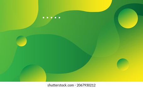 Abstract background with geometric shapes. Dynamic abstract composition Vector illustration. Design element for web banners, posters, green and yellow