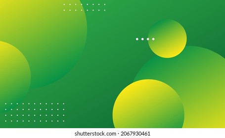 Abstract background with geometric shapes. Dynamic abstract composition Vector illustration. Design element for web banners, posters, green and yellow