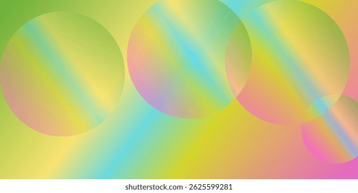 Abstract background with geometric shapes. Dynamic abstract composition Vector illustration. Design element for web banners, posters, green,and pink, circle line