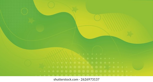 Abstract background with geometric shapes. Dynamic abstract composition Vector illustration. Design element for web banners, posters, green and yellow.eps 10