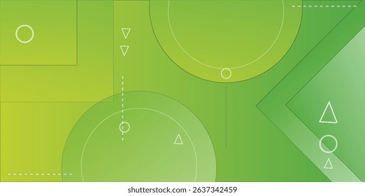 Abstract background with geometric shapes. Dynamic abstract composition Vector illustration. Design element for web banners, posters, green and yellow