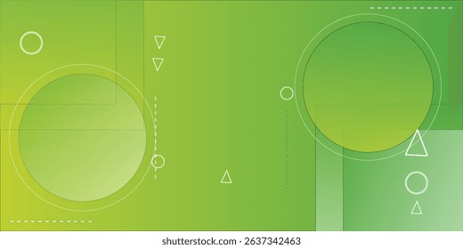 Abstract background with geometric shapes. Dynamic abstract composition Vector illustration. Design element for web banners, posters, green and yellow