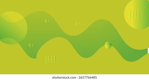 Fondo Abstractas con Formas geométricas. Ilustración vectorial de composición abstracta dinámica. Elemento de diseño para Anuncios de Web, carteles, verde y amarillo