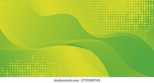 Fondo Abstractas con Formas geométricas. Ilustración vectorial de composición abstracta dinámica. Elemento de diseño para Anuncios de Web, carteles, verde y amarillo