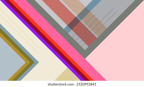 ABSTRACT BACKGROUND  WITH GEOMETRIC SHAPES FLAT PASTEL COLOR DESIGN VECTOR TEMPLATE FOR WALLPAPER, COVER DESIGN