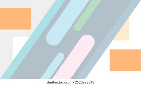 FUNDO ABSTRATO COM FORMAS GEOMÉTRICAS PLANAS PASTEL COR DESIGN VETOR MODELO PARA PAPEL DE PAREDE, DESIGN DE CAPA