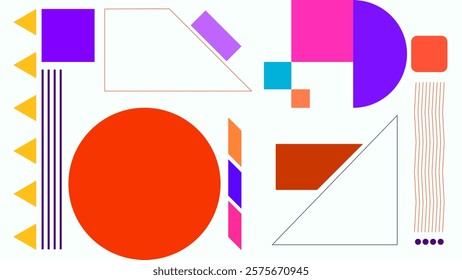 ABSTRACT BACKGROUND  WITH GEOMETRIC SHAPES FLAT COLOR DESIGN VECTOR TEMPLATE FOR WALLPAPER, COVER DESIGN