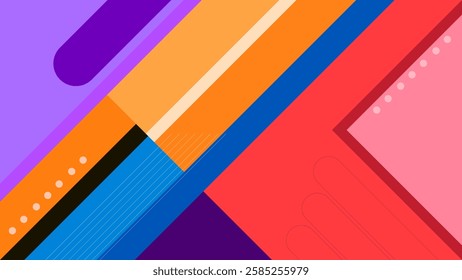 ABSTRACT BACKGROUND WITH GEOMETRIC SHAPES FLAT COLOR DESIGN VECTOR TEMPLATE FOR WALLPAPER, COVER DESIGN