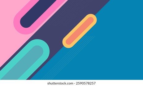 ABSTRACT BACKGROUND WITH GEOMETRIC SHAPES FLAT PASTEL COLOR DESIGN VECTOR TEMPLATE FOR WALLPAPER, COVER DESIGN