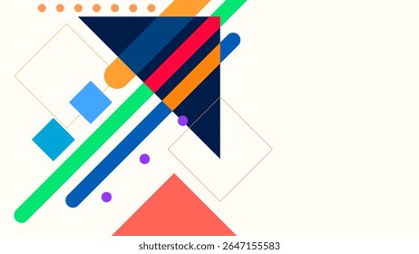 ABSTRACT BACKGROUND WITH GEOMETRIC SHAPES FLAT COLORFUL DESIGN VECTOR 