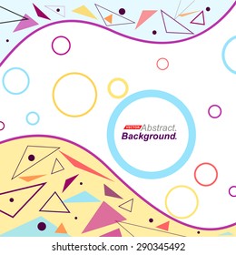 Abstract. Background. Geometric Shapes flying horizontal circles. Vector EPS 10 