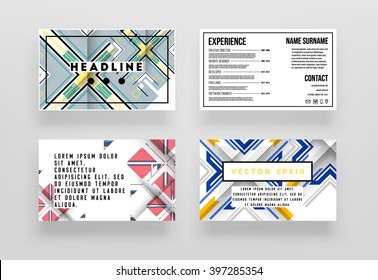 Abstract Background. Geometric Shapes and Frames for Presentation, Annual Reports, Flyers, Brochures, Leaflets, Posters, Business Cards and Document Cover Pages Design. A4 Title Sheet Template